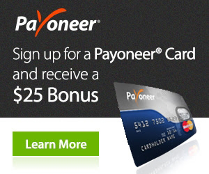Sign up for a Payoneer card and get paid $25 bonus