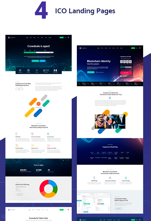 Crypterium - Cryptocurrency & ICO Landing Pages HTML Pack + Wallet Dashboard Template