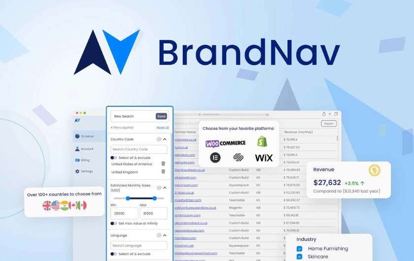 BrandNav - makes it easy to build ultra-specific eCommerce lead lists