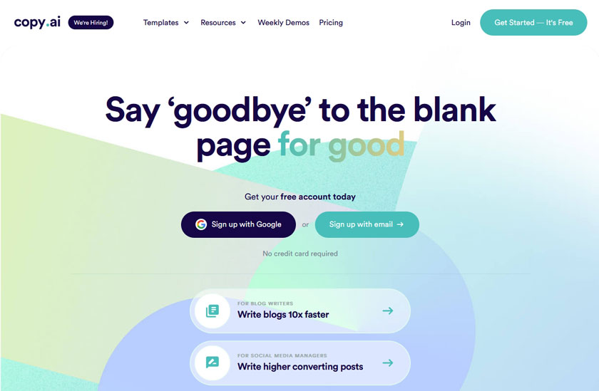 Copy.ai - Write better marketing copy and content with AI