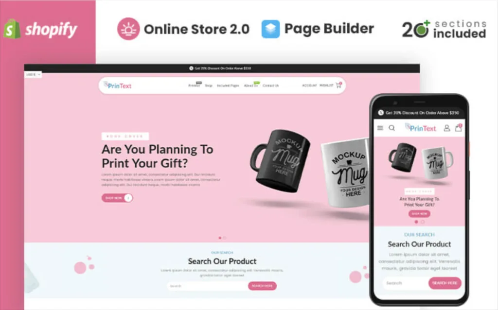 Printext T-Shirt Store, Printing Shopify Theme