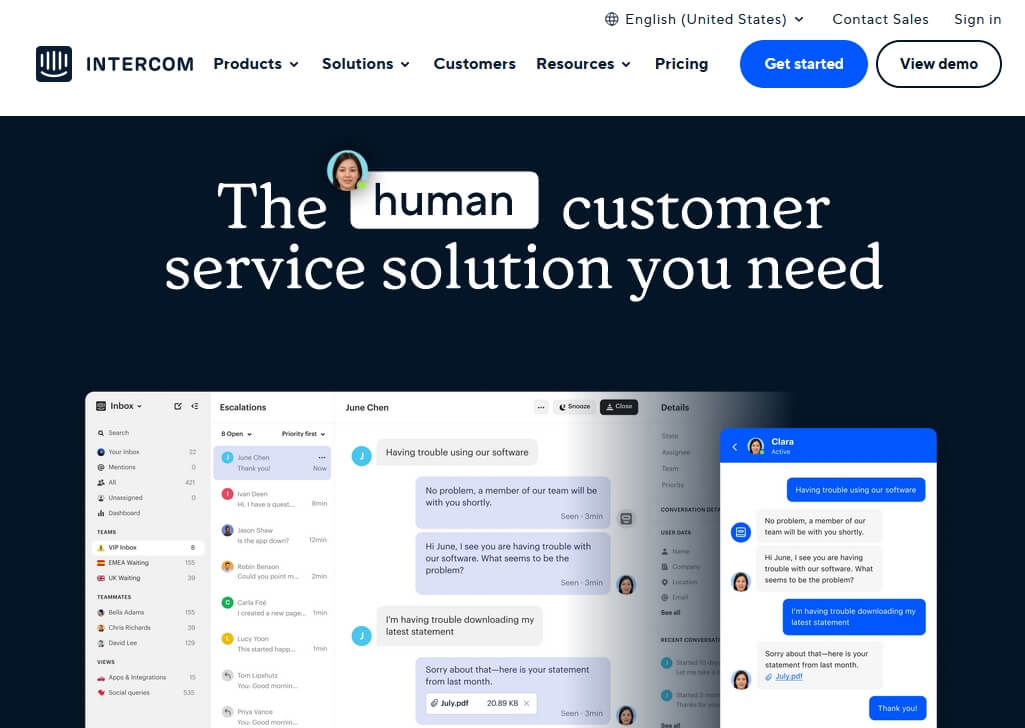 Intercom - Customer Service Solution