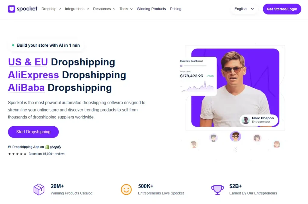 Spocket: Best Dropshipping Suppliers for US + EU Products