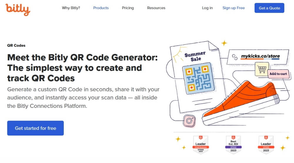Bitly generates QR codes for your links