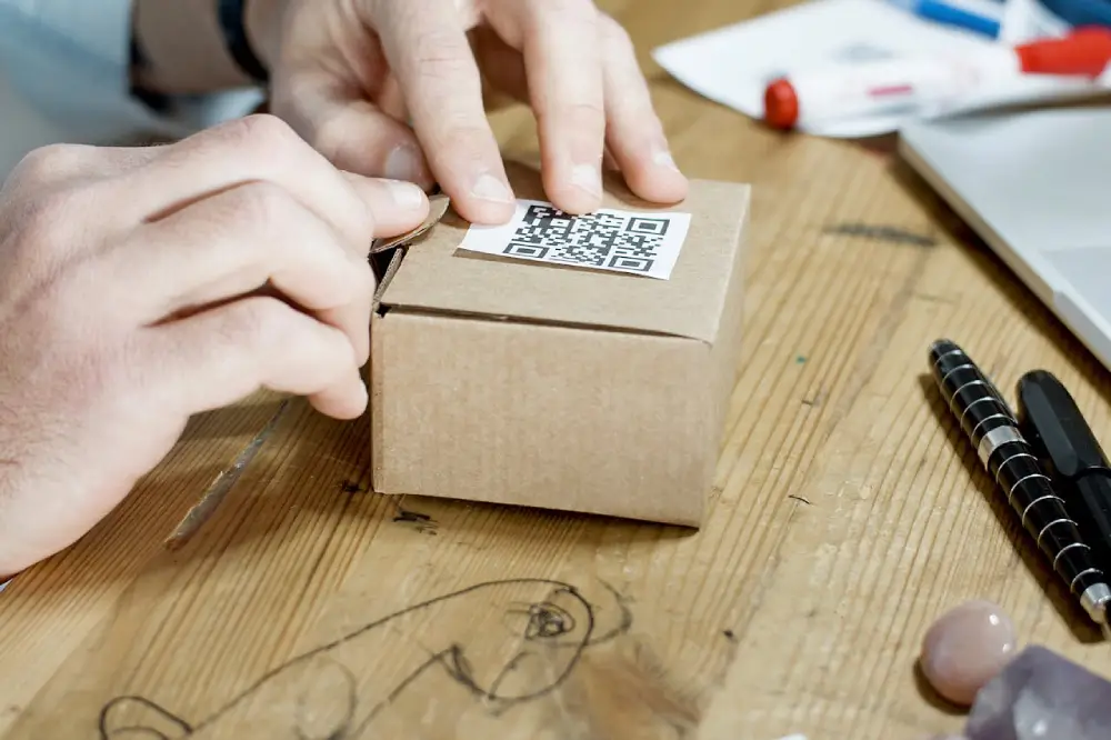 QR code on product package