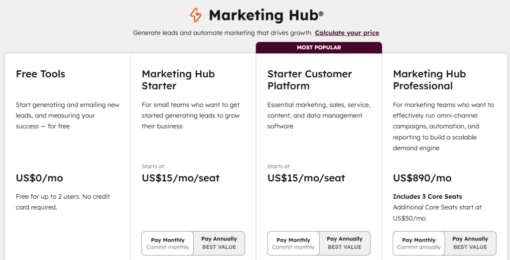 HubSpot Pricing